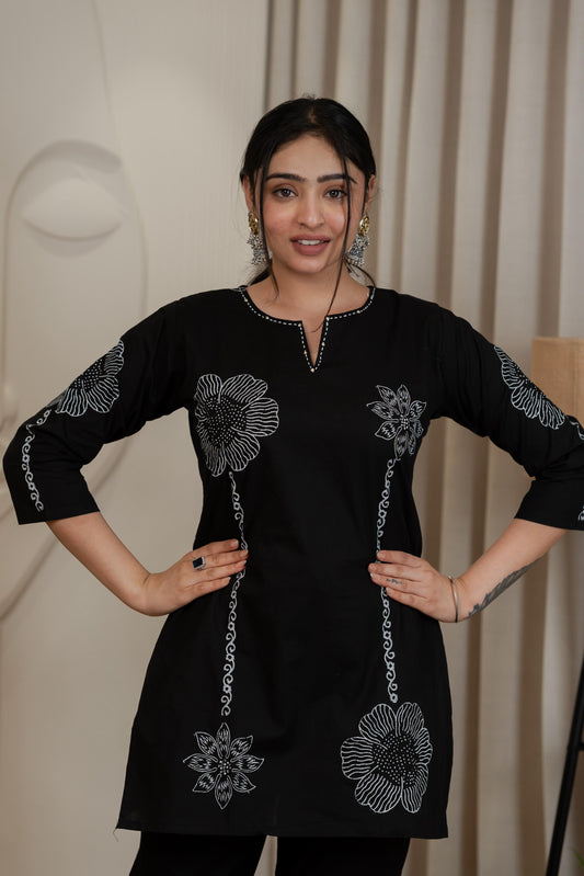 Black Premium Dhabhu Cotton Co-ord Set – Soft, Breathable