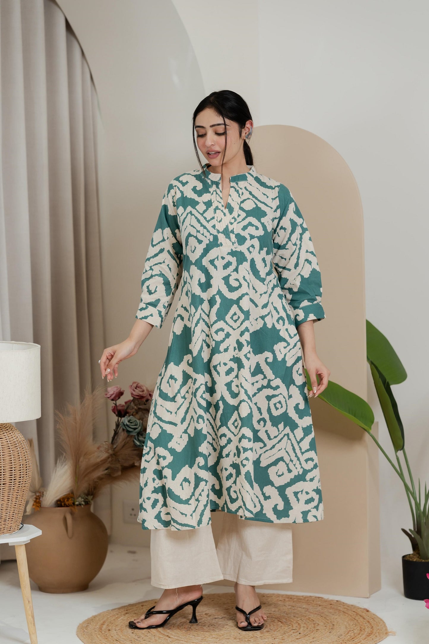 Premium Khadi Flex Co-ord Set - Sea Green | Soft & Comfortable
