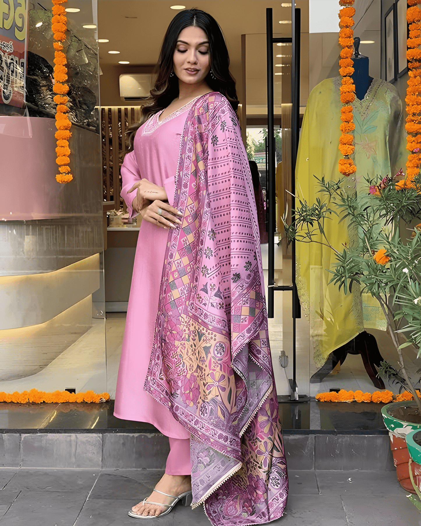 Premium Biscuit Cotton Suit Set for Women with Comfortable Fit