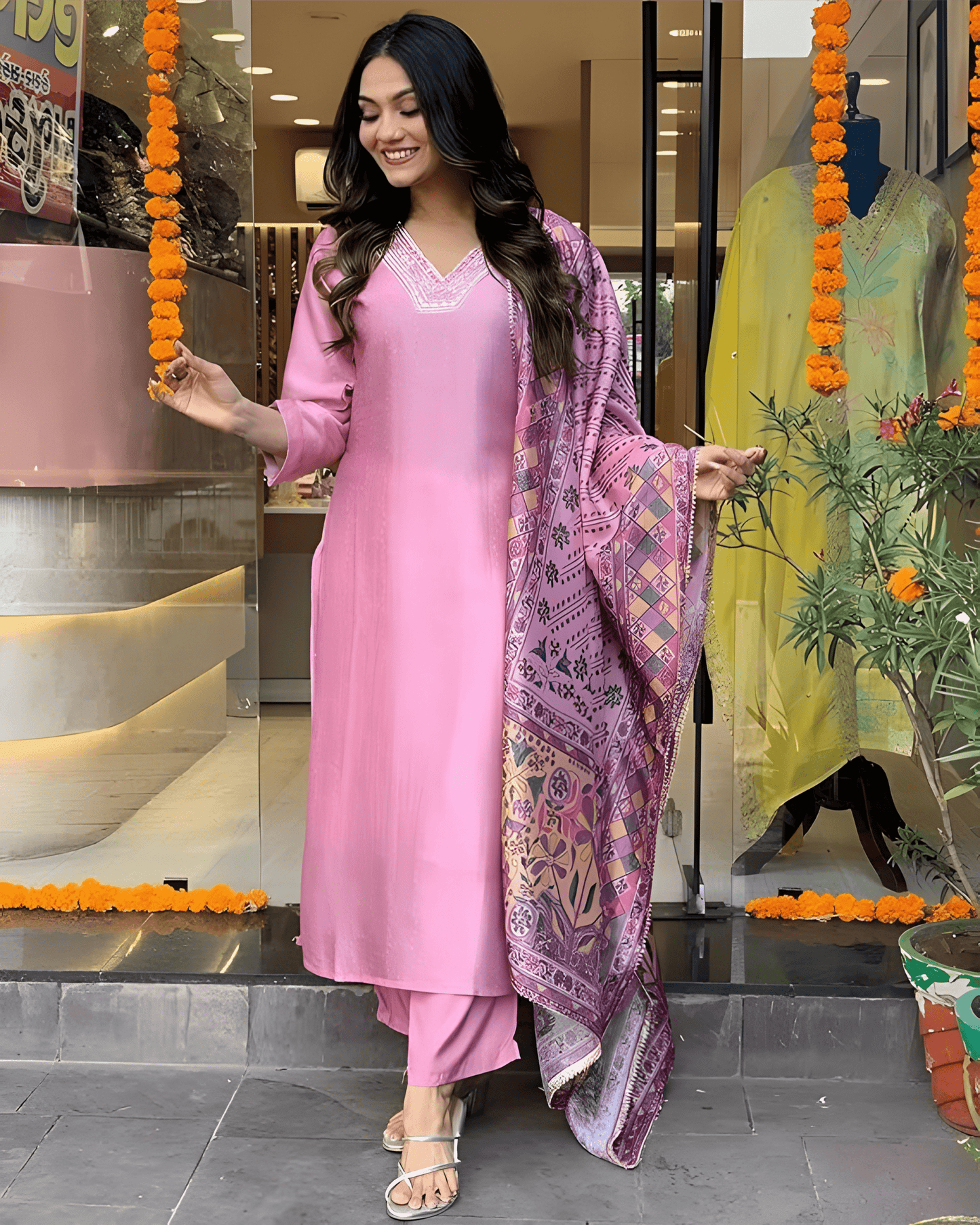 Premium Biscuit Cotton Suit Set for Women with Comfortable Fit