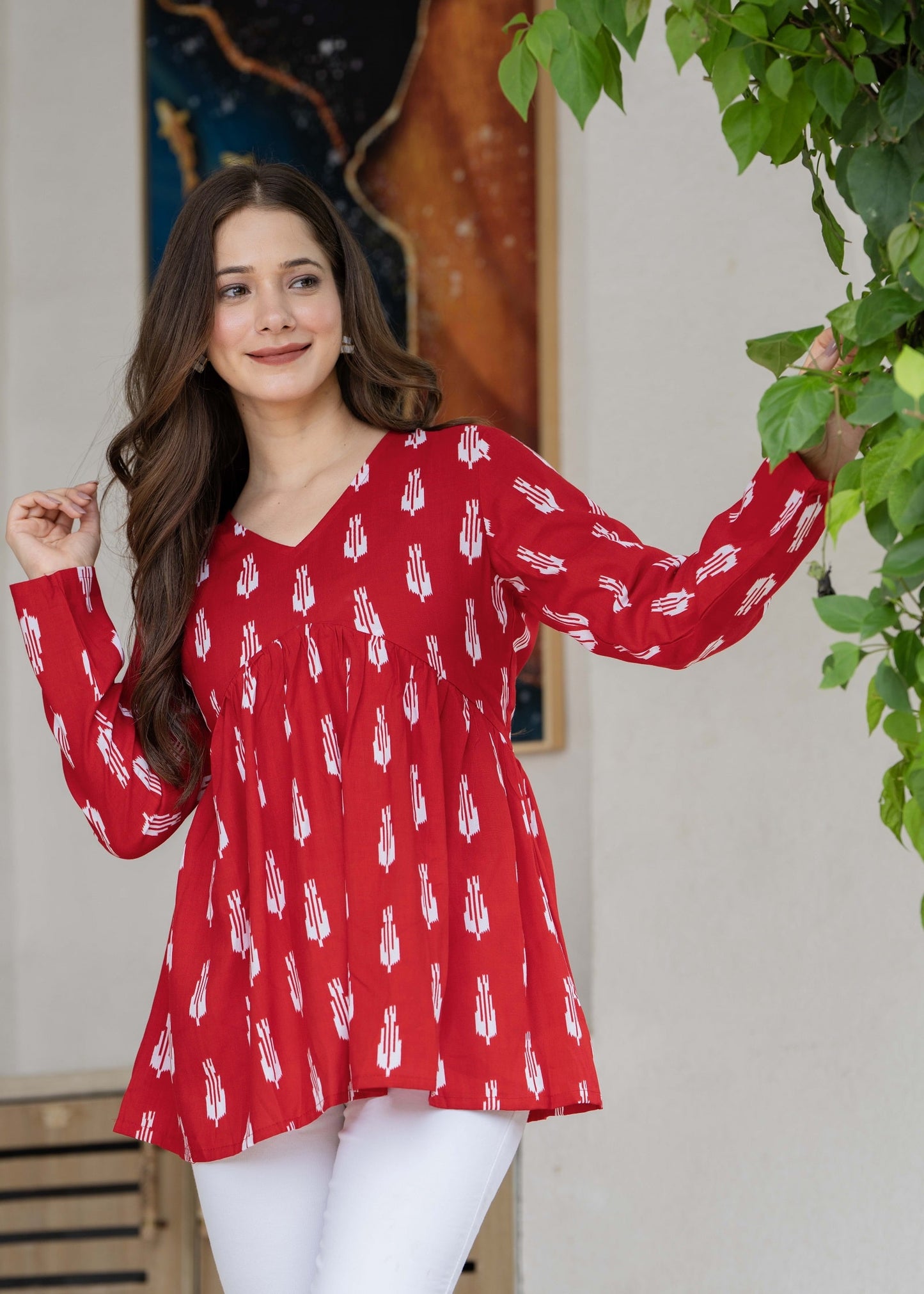 Bright Red Cotton Top – Casual & Everyday Wear