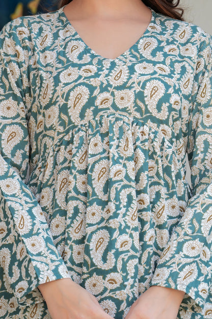Teal Green Cotton Top – Casual & Everyday Wear