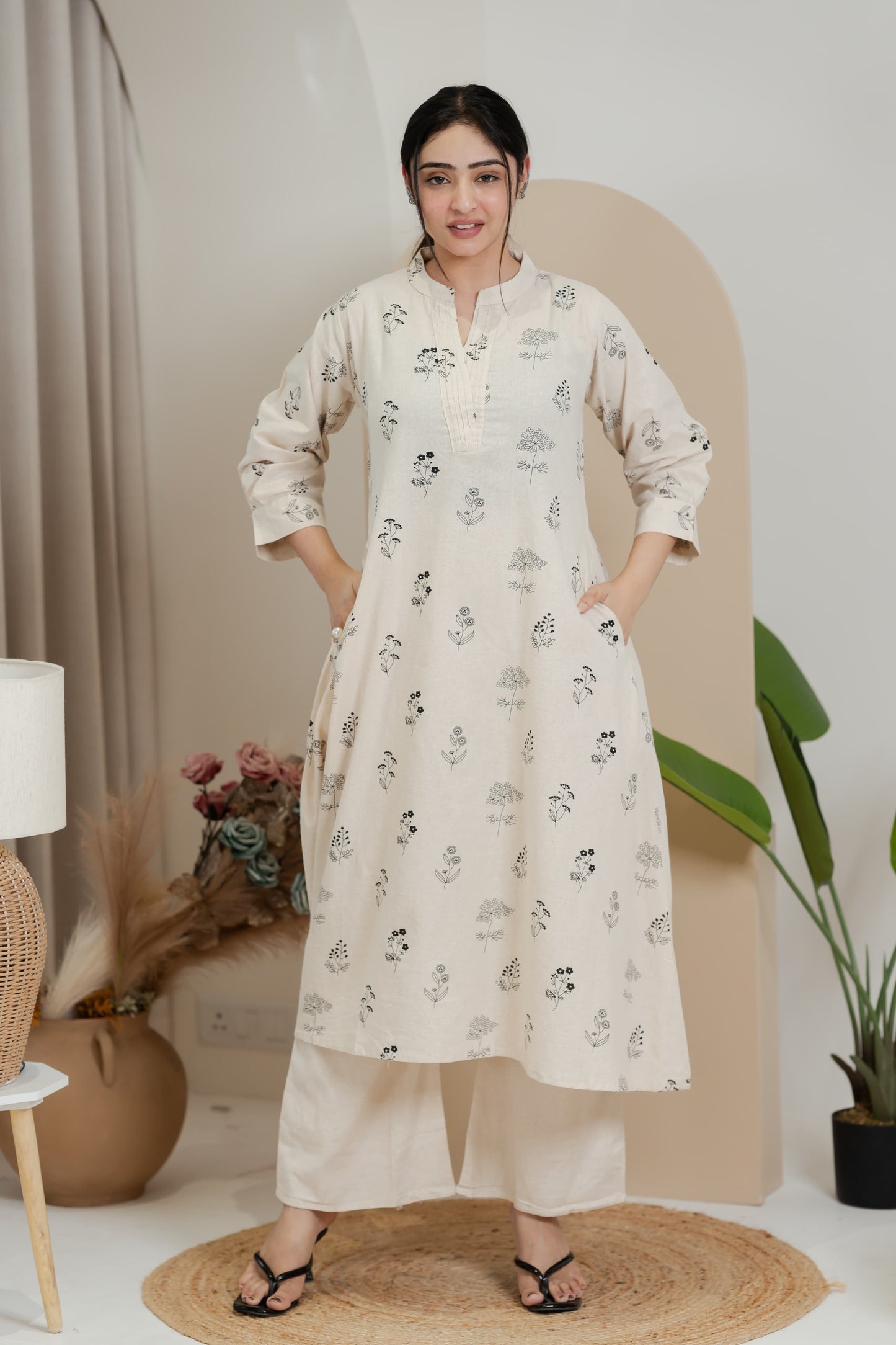 Premium Khadi Flex Co-ord Set - Beige | Soft & Comfortable