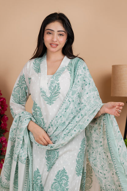 Mint Green Pure Cotton Suit Set – Daily & Festive Wear