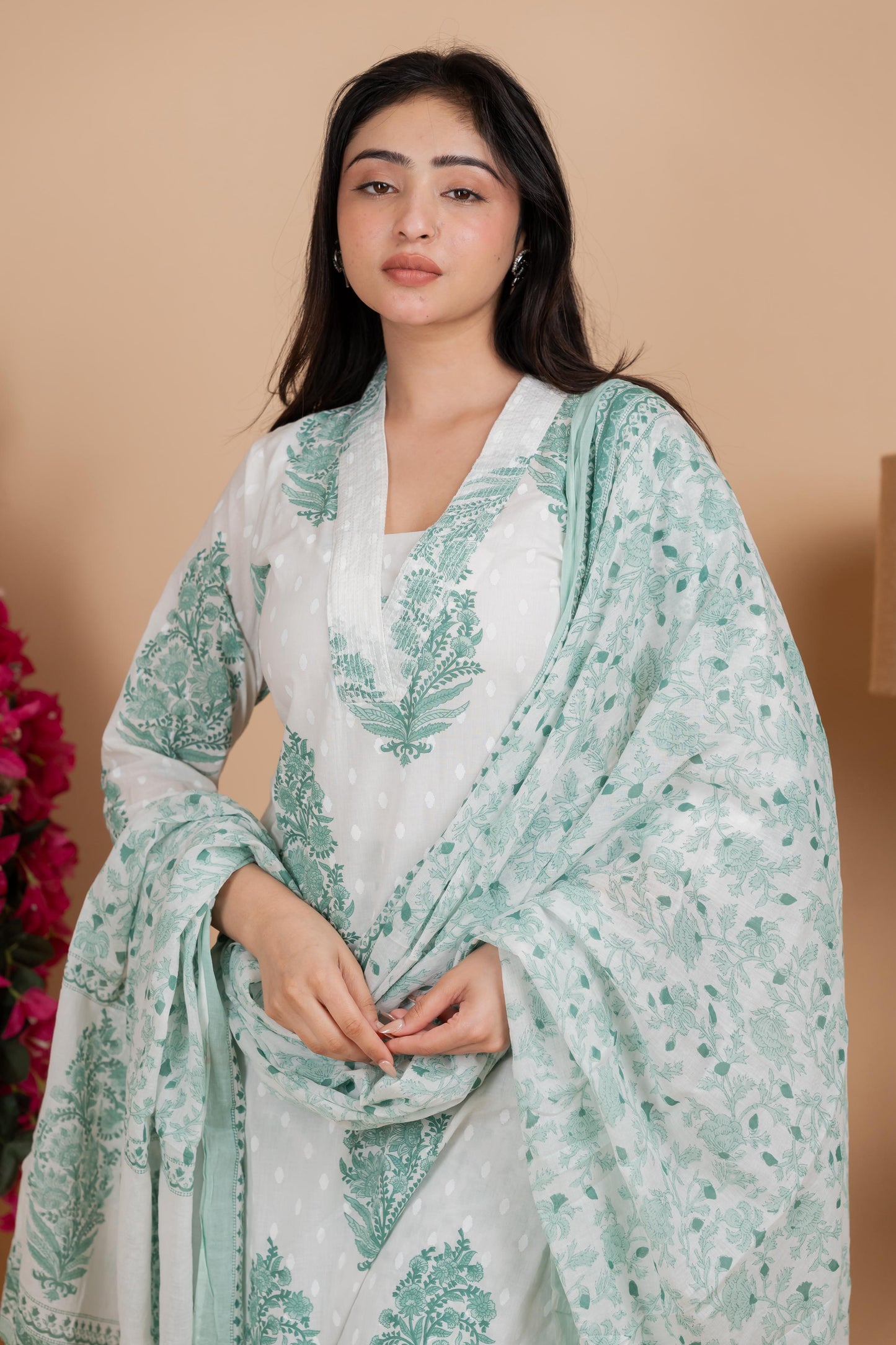 Mint Green Pure Cotton Suit Set – Daily & Festive Wear