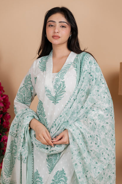 Mint Green Pure Cotton Suit Set – Daily & Festive Wear