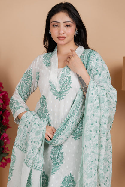 Mint Green Pure Cotton Suit Set – Daily & Festive Wear