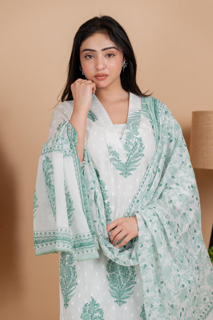 Mint Green Pure Cotton Suit Set – Daily & Festive Wear