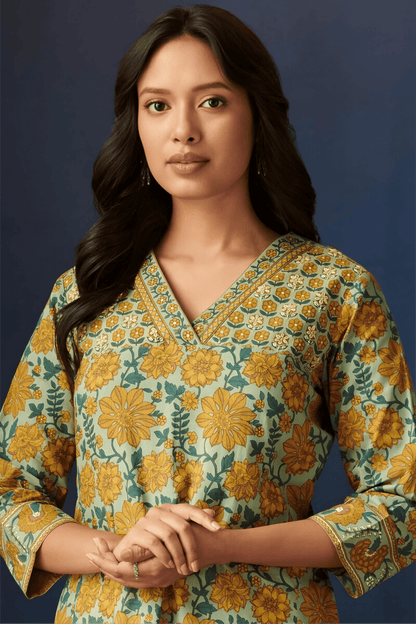 Printed Premium Cotton Kurta Set - Soft & Breathable