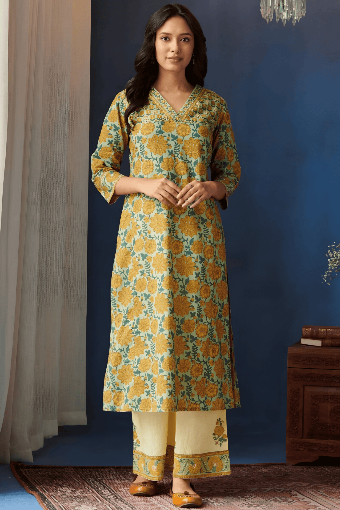 Printed Premium Cotton Kurta Set - Soft & Breathable
