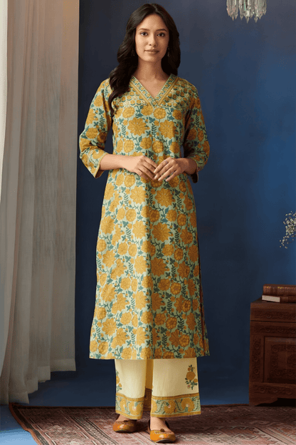 Printed Premium Cotton Kurta Set - Soft & Breathable