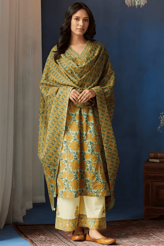 Printed Premium Cotton Kurta Set - Soft & Breathable