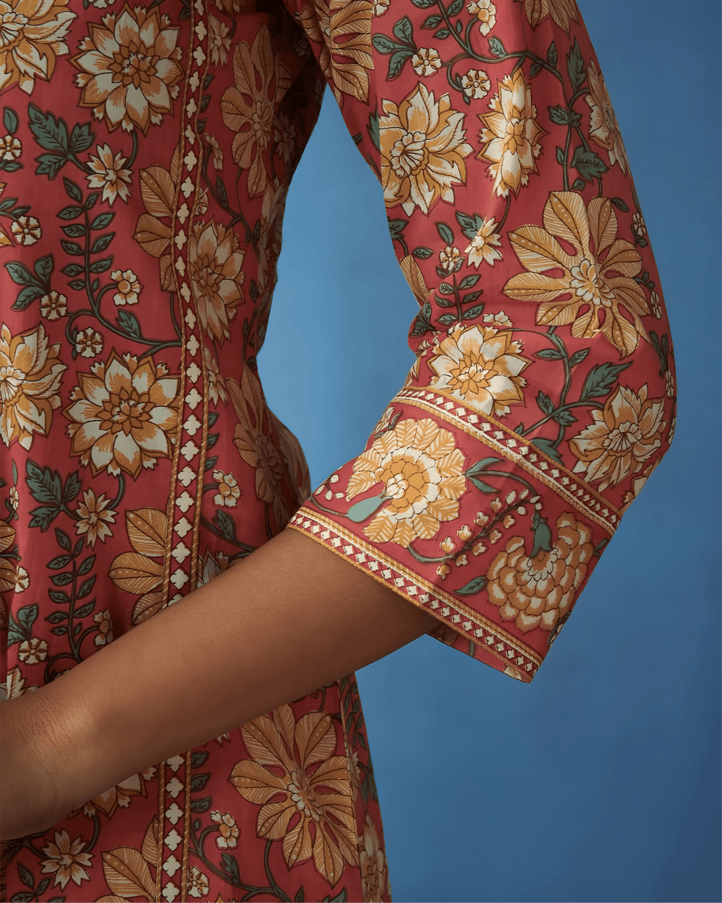 Printed Premium Cotton Kurta Set with Palazzo & Dupatta - Soft & Breathable