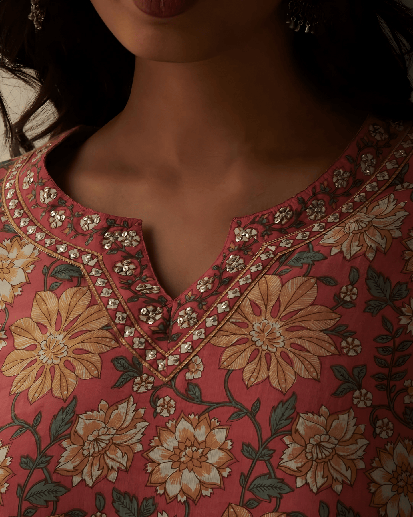 Printed Premium Cotton Kurta Set with Palazzo & Dupatta - Soft & Breathable