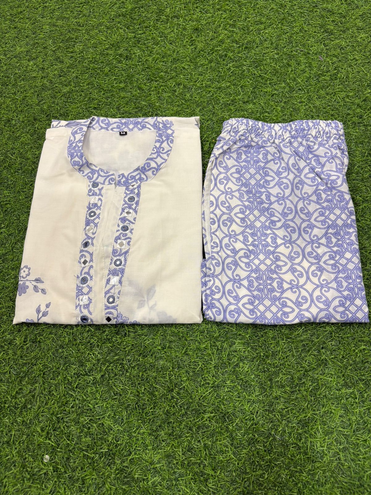 Soothing Lavender Floral Printed Co-Ord Set with Designer Palazzo