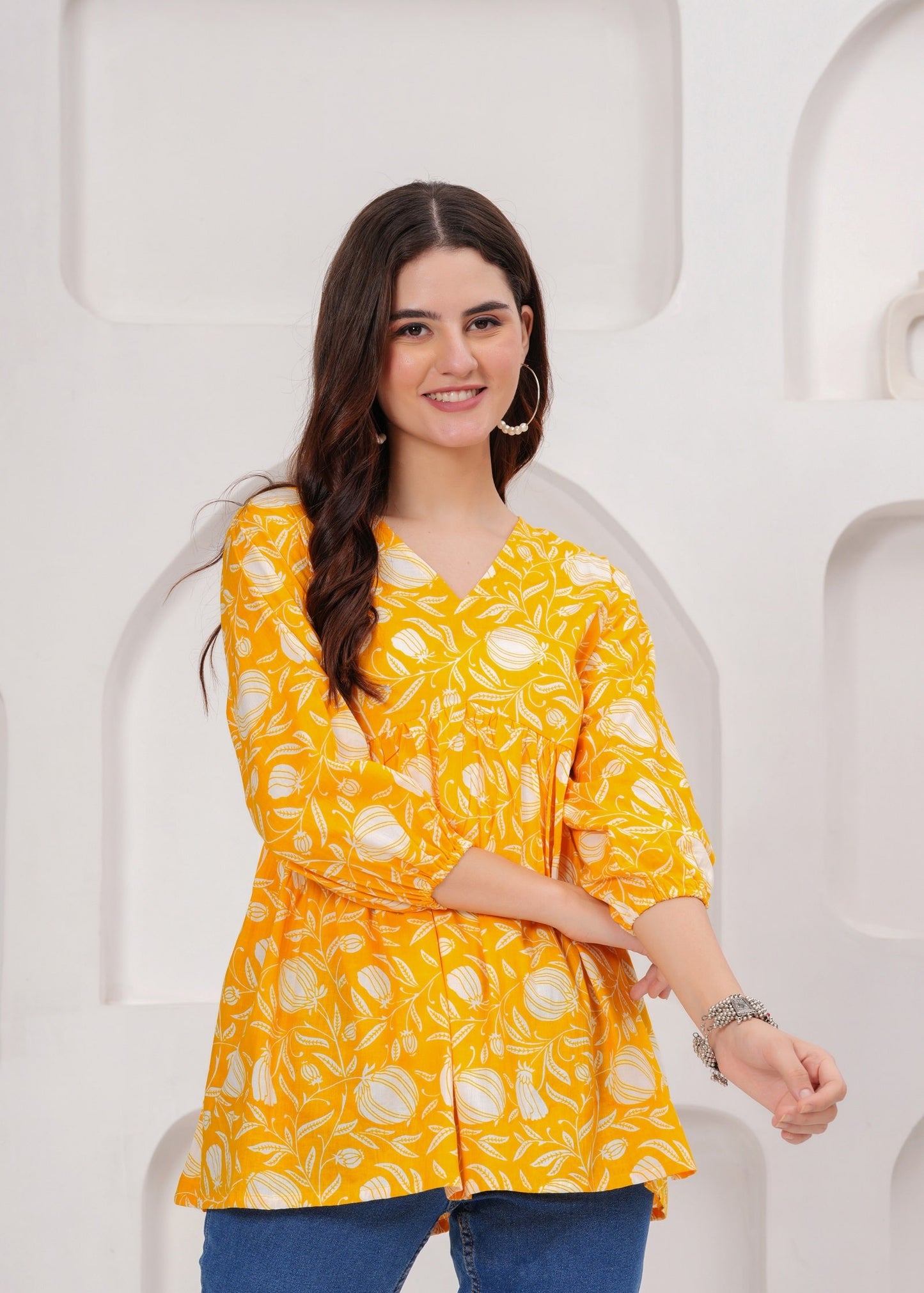 Sunshine Yellow Soft Cotton Top - Casual & Everyday Wear