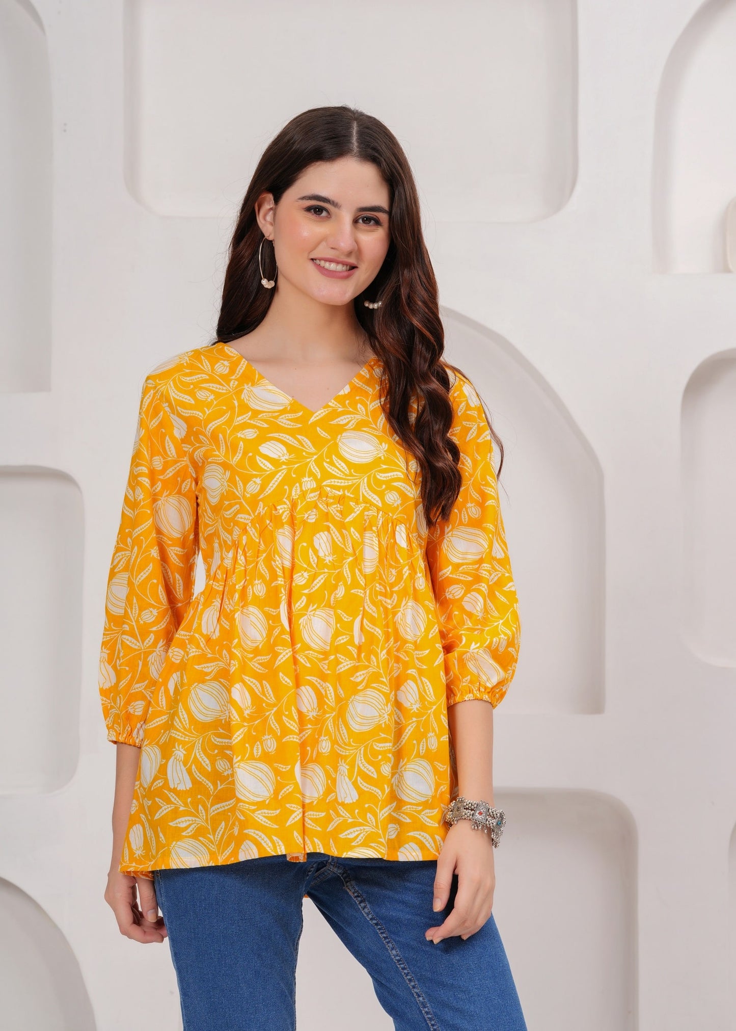 Sunshine Yellow Soft Cotton Top - Casual & Everyday Wear