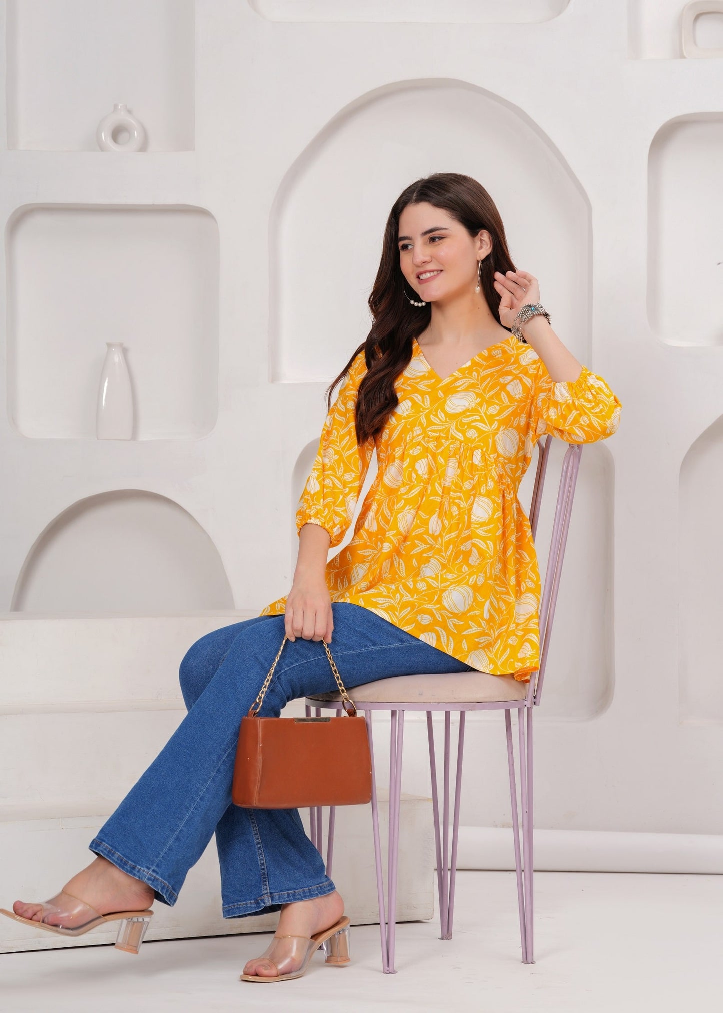 Sunshine Yellow Soft Cotton Top - Casual & Everyday Wear