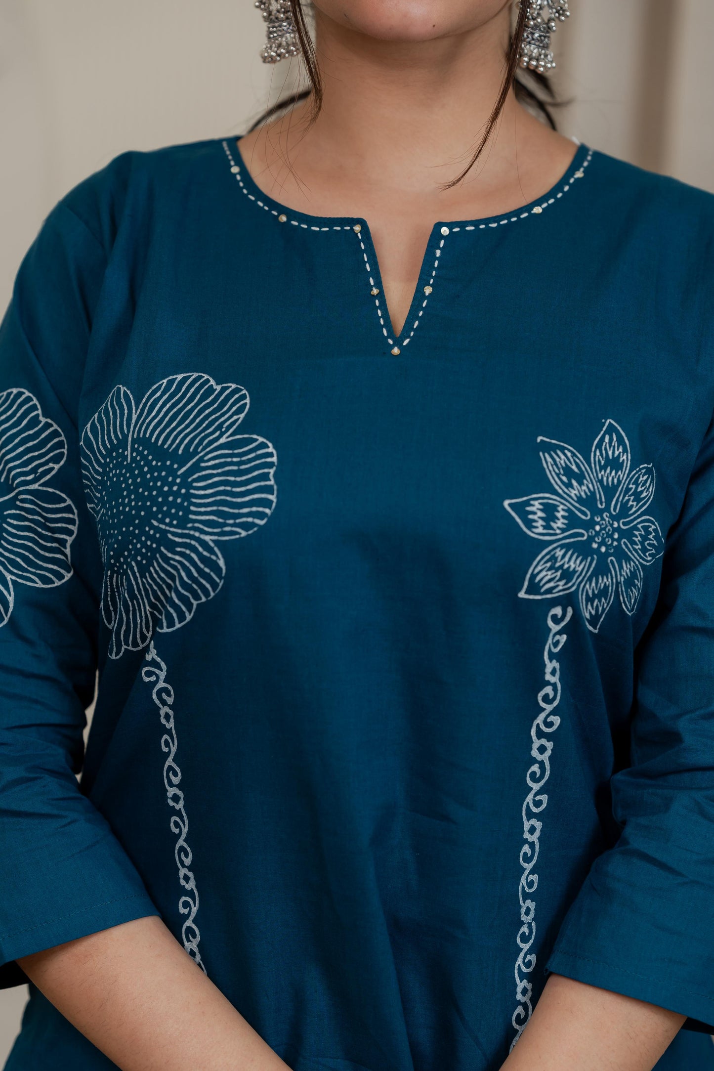 Teal Blue Premium Dhabhu Cotton Co-ord Set – Soft, Breathable