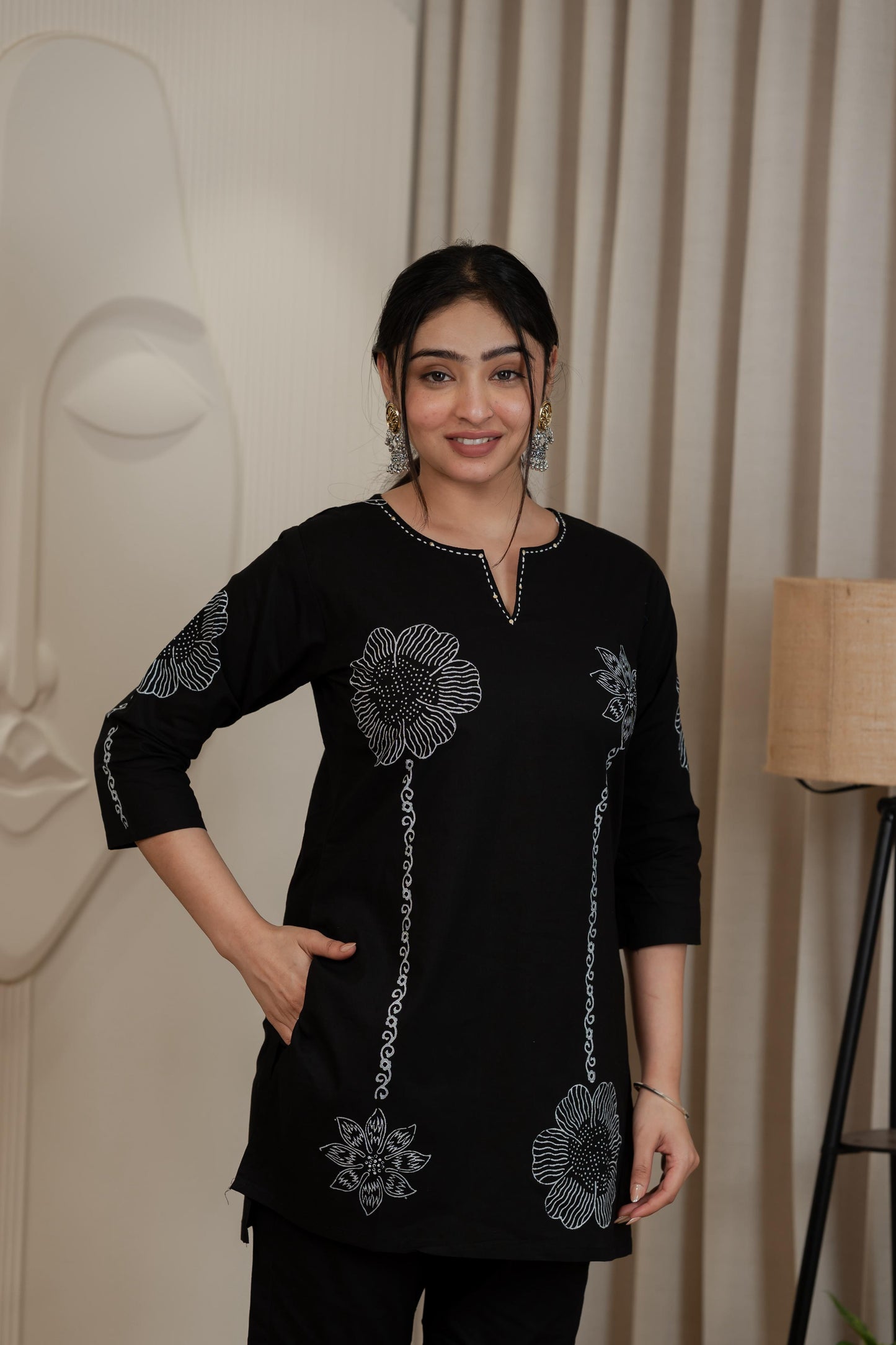 Black Premium Dhabhu Cotton Co-ord Set – Soft, Breathable