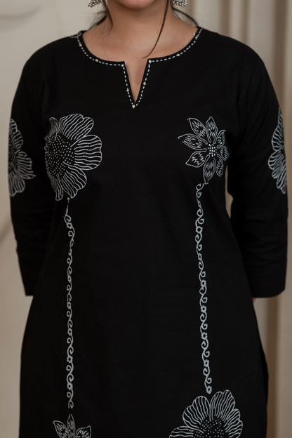 Black Premium Dhabhu Cotton Co-ord Set – Soft, Breathable