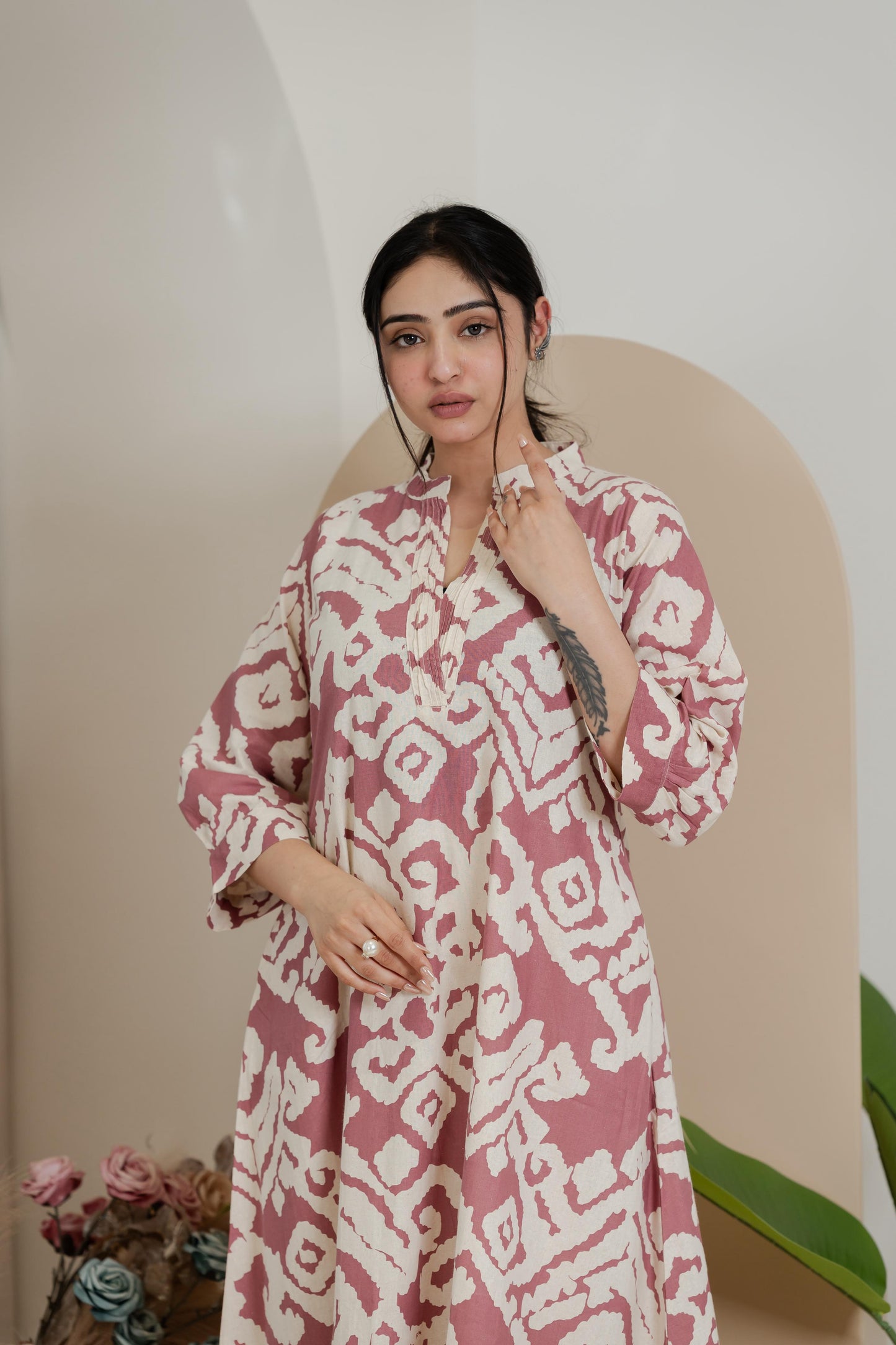 Premium Khadi Flex Co-ord Set - Dusty Rose | Soft & Comfortable