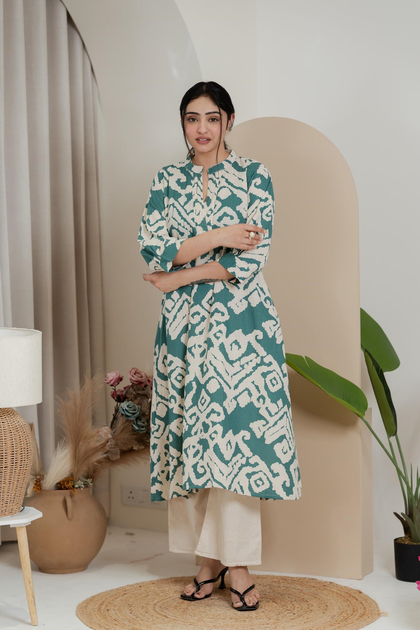 Premium Khadi Flex Co-ord Set - Sea Green | Soft & Comfortable