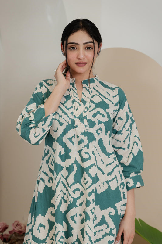 Premium Khadi Flex Co-ord Set - Sea Green | Soft & Comfortable