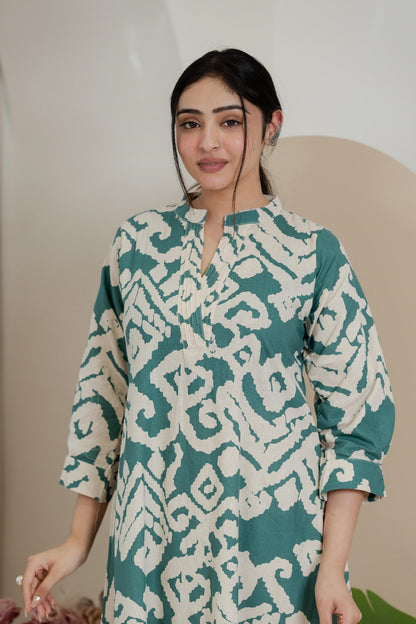 Premium Khadi Flex Co-ord Set - Sea Green | Soft & Comfortable