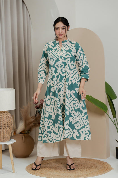 Premium Khadi Flex Co-ord Set - Sea Green | Soft & Comfortable