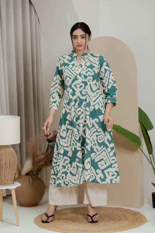 Premium Khadi Flex Co-ord Set - Sea Green | Soft & Comfortable