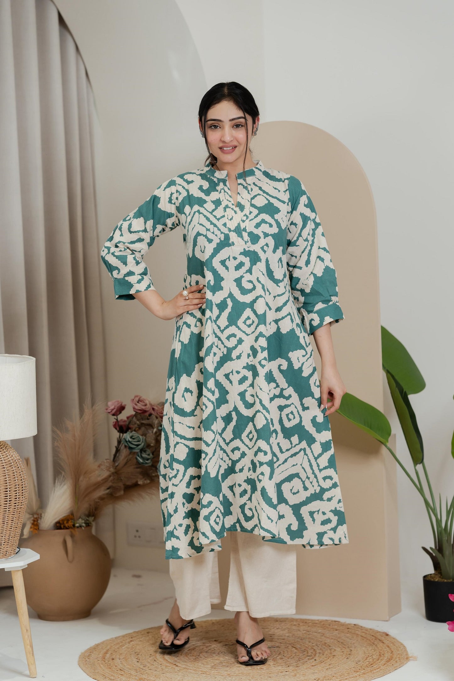 Premium Khadi Flex Co-ord Set - Sea Green | Soft & Comfortable