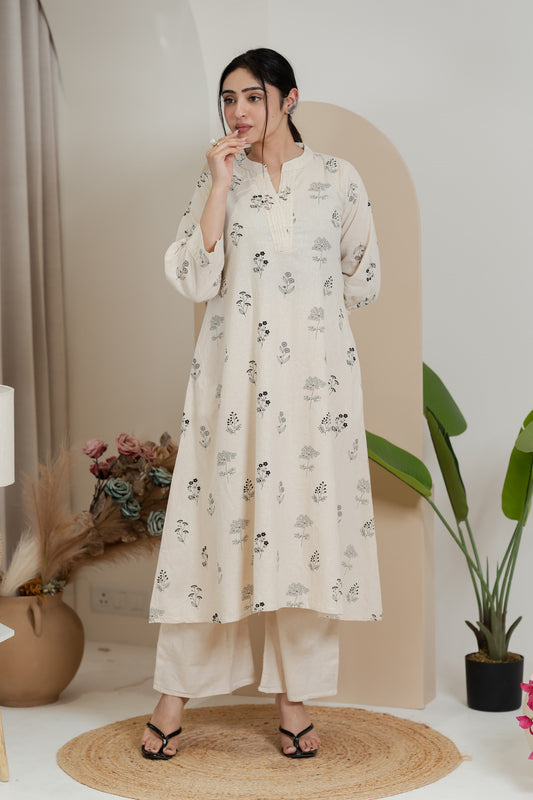Premium Khadi Flex Co-ord Set - Beige | Soft & Comfortable