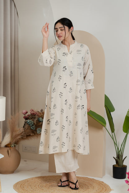 Premium Khadi Flex Co-ord Set - Beige | Soft & Comfortable