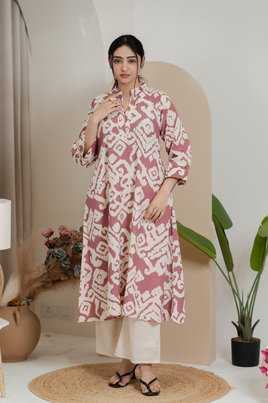 Premium Khadi Flex Co-ord Set - Dusty Rose | Soft & Comfortable