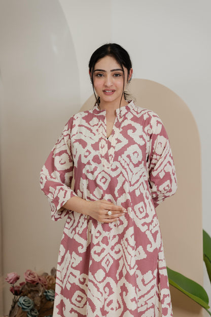 Premium Khadi Flex Co-ord Set - Dusty Rose | Soft & Comfortable