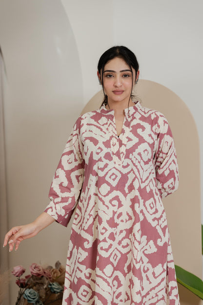 Premium Khadi Flex Co-ord Set - Dusty Rose | Soft & Comfortable